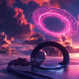 a sci filament with a circular object in the background