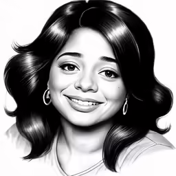 a drawing of an attractive woman in a portrait