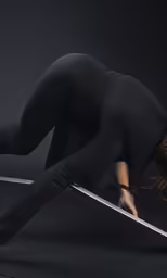 a woman is doing acrobatic poses with one leg in the air