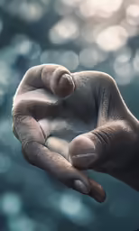 a man holding his hands together to show the hands