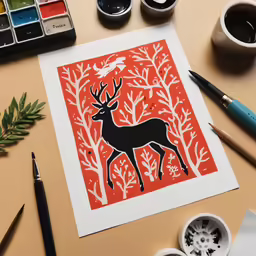 a close up of art paper on a desk