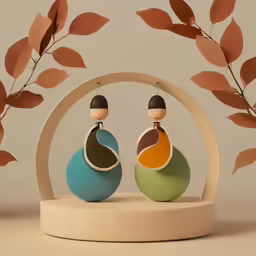 two sculptures that are shaped like different people