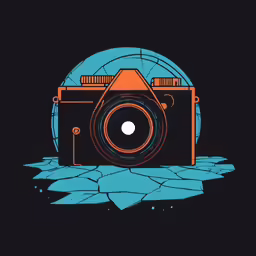 a camera on an ice floet with the lens pointing up