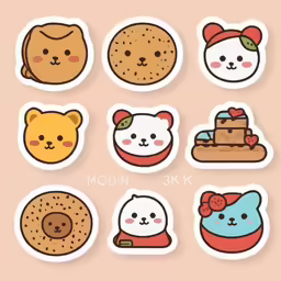 this is a sticker with eight cute pictures