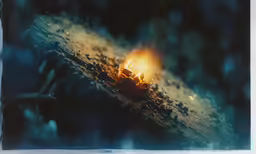 a fire is burning in the middle of a dark background