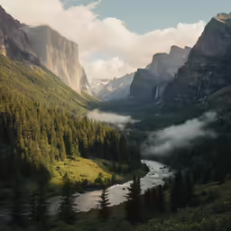 mountains and valleys with water below them