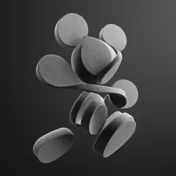 a black and white photograph of three paddles floating in the air