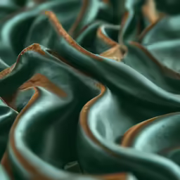 fabric that is green with gold accents on the edges