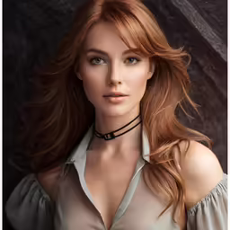 a beautiful young lady wearing a choker necklace