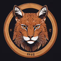 an orange and white fox on black background,a drawing of a brown cat
