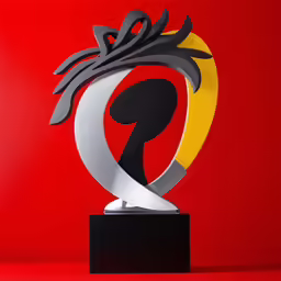 a very pretty and modern style award on display
