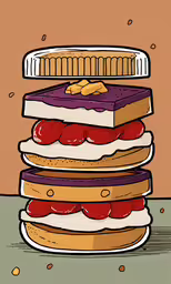 four layer cake made from apples on a wooden table,a stack of four food items on top of each other
