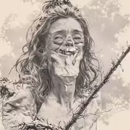 a woman is holding her hands to her face