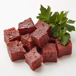 chocolate chunks with parsley sitting next to it