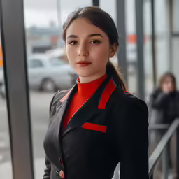 a women who is standing outside of some sort of building