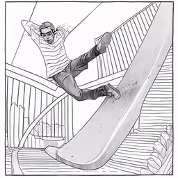 a person on a skateboard in the air