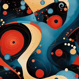 an abstract design, made with circles and stripes