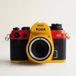 an open camera with a camera lens attached to it