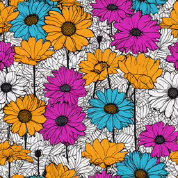 colorful flowers with leaves in the background,colorful flowers with leaves pattern on the ground