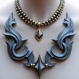 a necklace and a necklace with pearls on it