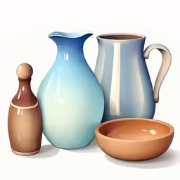 a picture of several different vases that have a bowl and bowl