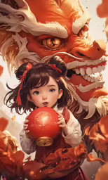 an asian girl holds a red ball in her hands