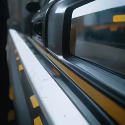 view through window on subway car as seen from bench