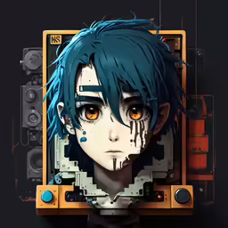 the head and neck of a character in a computer screen