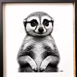 a raccoon is holding the tail up