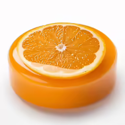 an orange sliced into segments sitting in a container