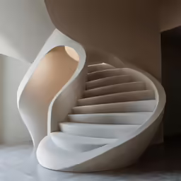 the stair leading to a hallway in an elegant house