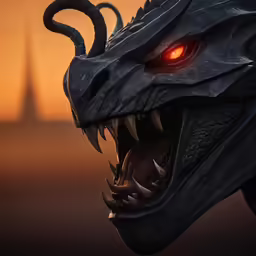 an artistic looking illustration of the face of a creature