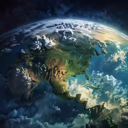 the view from above of the earth