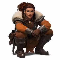 an animated image of a woman dressed in armor