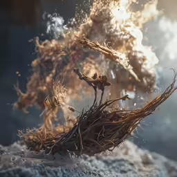 a seaweed weed is being blown by the wind