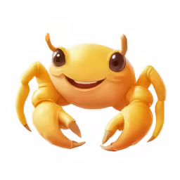 a close up of an orange crab