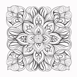 a drawing of a flower in black and white