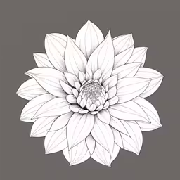 the large white flower is very large and beautiful,a drawing of a white flower on gray background