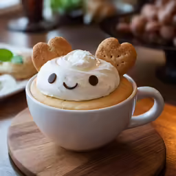a cup of hot chocolate on a table