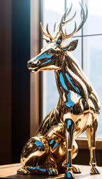 a very nice looking stag decoration in a house