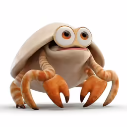 a cartoon crab with big eyes and big legs
