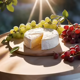 a cheesecake sitting on a wooden plate