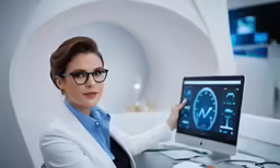 an image of a woman at a computer