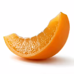 an orange slice cut in half