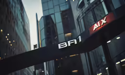 a big building that has a sign on the side of it