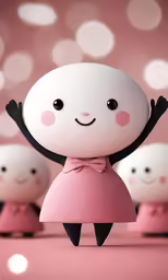 a toy that looks like a girl with two smaller ones