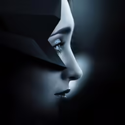 a woman with the face of a futuristic female