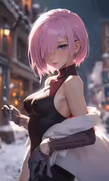 a cartooned character is holding something out of her hands
