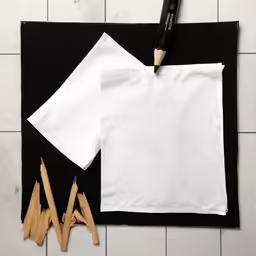 pieces of black and white paper next to a black and white wallpaper