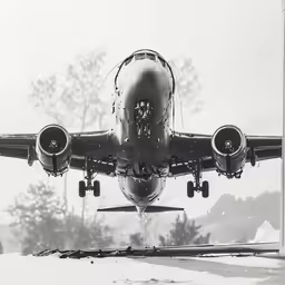 an old airplane is taking off from an airport
